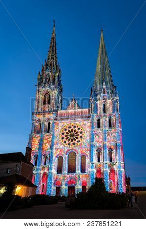 Lumiere Light Show At Chartres Cathedral