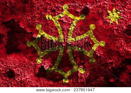 Occitania Grunge Flag, Dependent Territory Flag, Occitania Flag