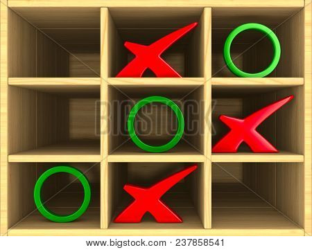 tic tac toe game. 3D illustration