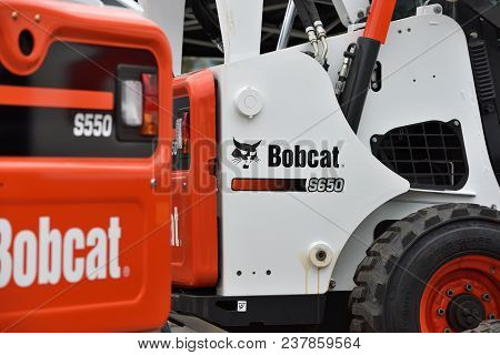 Vilnius, Lithuania - April 25: Bobcat Heavy Duty Equipment Vehicle And Logo On April 25, 2018 In Vil