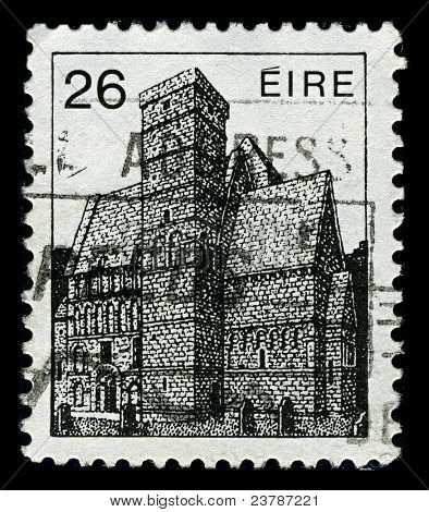 IRELAND-CIRCA 1982:A stamp printed in IRELAND shows image of  Rock of Cashel, also known as Cashel of the Kings and St. Patrick's Rock, is a historic site in Ireland's province of Munster, circa 1982.