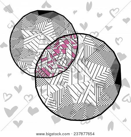 Circles In Low Poly Style With Pink