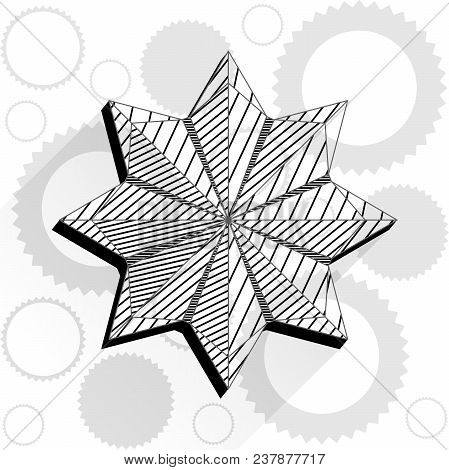 Flower In Low Poly Style With Gears