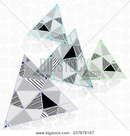 Triangles In Low Poly Style Multi Color