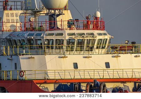 View Of Bridge & Navigation Station Platform Supply Vessel (psv) Offshore Support Vessel.