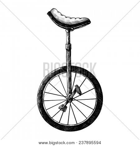 Hand drawn monobike isolated on background