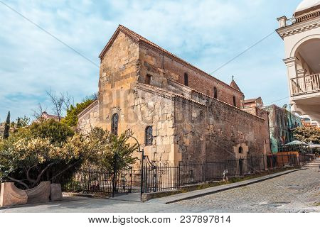 The Ancient Basilic Cathedral Of Anchiskhati In Tbilisi, Georgia