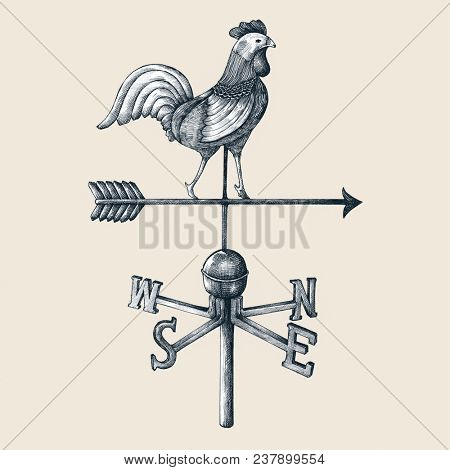 Wind vane vintage style illustration