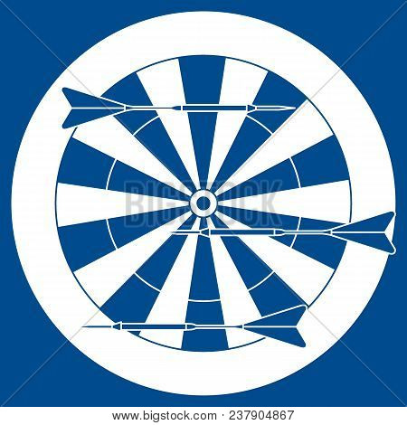 Cute Vector Illustration Of Target And Arrows For The Darts. Sports Theme. Design For Banner, Poster