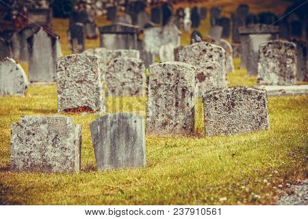 Graveyard Near Hamre Church, Island Osteroy Norway Hordaland County