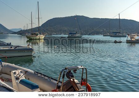 Nydri, Lefkada, Greece July 17: Port At Nydri Bay, Lefkada, Ionian Islands, Greece