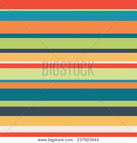 Vector Colorful Stripes Seamless Pattern Background. Surface Pattern Design Perfect For Kids, Fabric