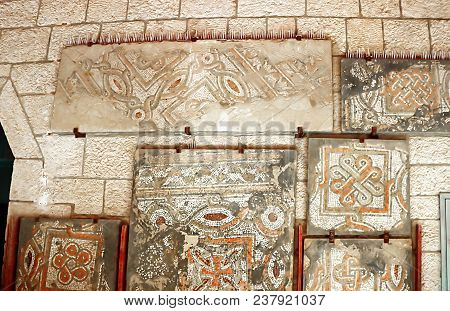 Fifth-century Mosaic Exterior Wall Of St. Stephen's Church Of Beit Jimal (or Beit Jamal) Catholic Mo