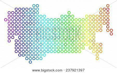 Bright Spectral Ussr Map. Vector Geographic Map In Bright Spectrum Color Variations With Horizontal 