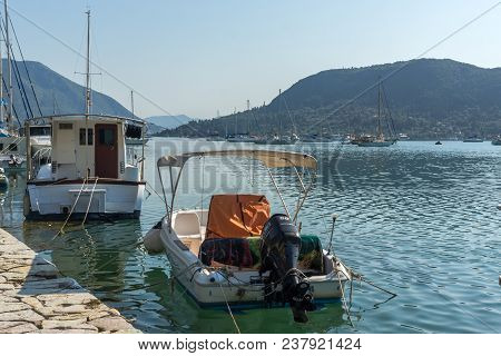 Nydri, Lefkada, Greece July 17: Port At Nydri Bay, Lefkada, Ionian Islands, Greece
