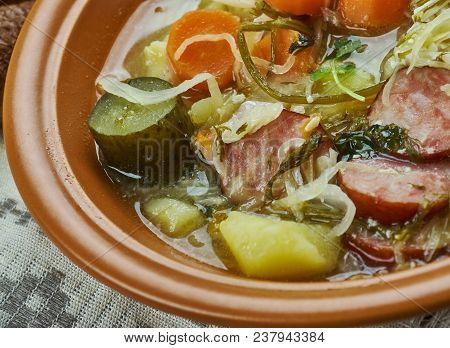 German Cuisine ,kohlsuppe ,traditional Authentic Slow Cooked German Cabbage Soup