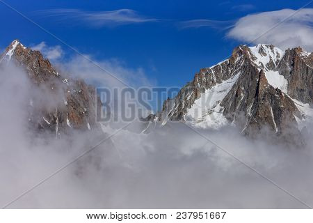 Mont Blanc Mountain. View From Grands Montets (3275m), France