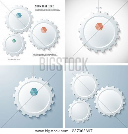 Set Technology Abstract Design Element On White Background. Vector Illustration Eps 10. Can Use For 