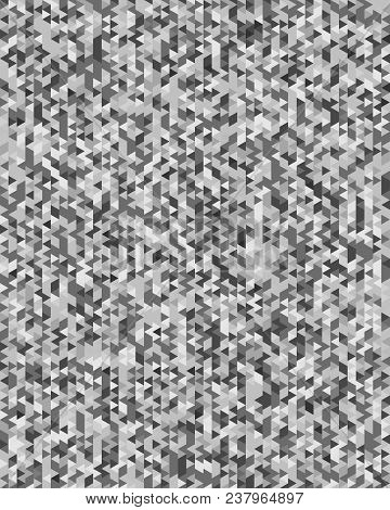 Modern Triangles Gray Gradient Background. Geometric Mosaic Style With Random Color Saturation With 
