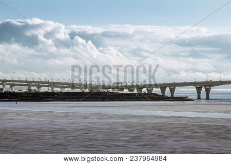 Saint-petersburg.russia.6 April 2018. View Of The Western High-speed Diameter Section Of The Ring Ro