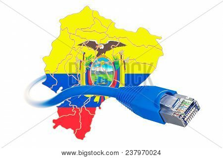Internet Connection In Ecuador Concept. 3d Rendering Isolated On White Background