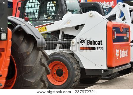 Vilnius, Lithuania - April 25: Bobcat Heavy Duty Equipment Vehicle And Logo On April 25, 2018 In Vil