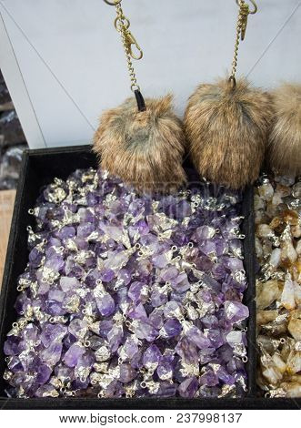 Raw Violet Amethyst Rock With Crystal Ametist Esoteric