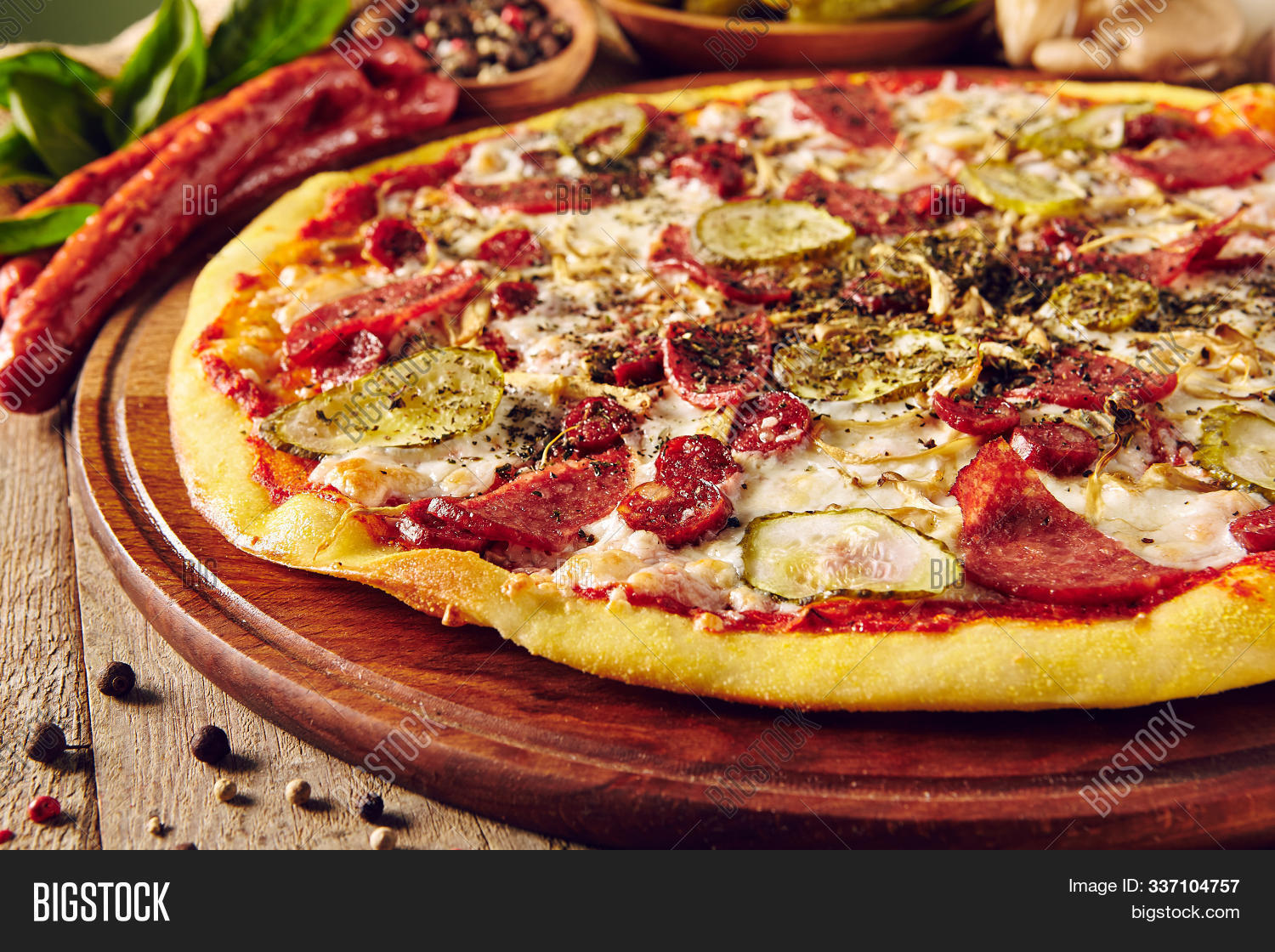 Meat Vegetable Pizza Image & Photo (Free Trial) Bigstock