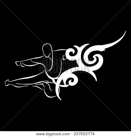 Black Tribal Kungfu Master Martial Art Illustrations And Vector Logo