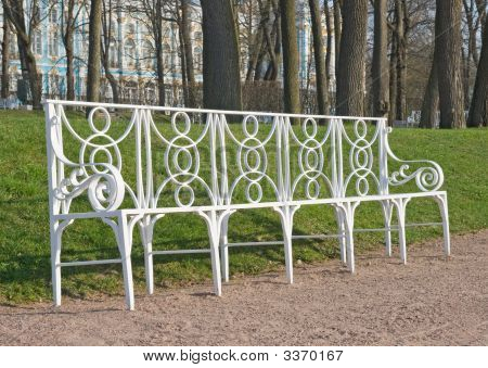 White Garden Bench