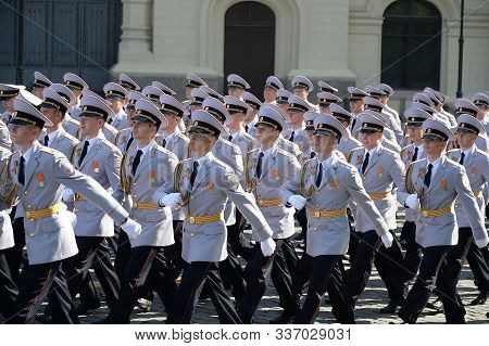 Moscow, Russia - May 7, 2019:police Cadets Of The Moscow University Of The Ministry Of Internal Affa