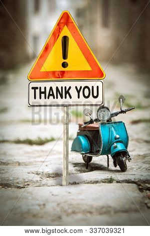 Street Sign The Direction Way To Thank You