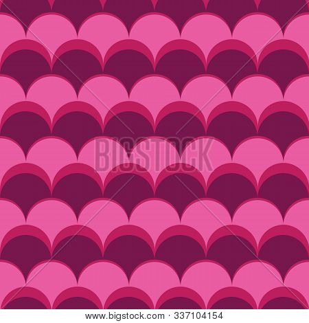 Pink Fish Scale Mermaid Seamless Vector Pattern