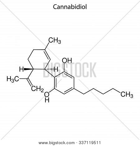 Skeletal Formula Of Cannabidiol. Chemical Molecule. . Template For Your Design