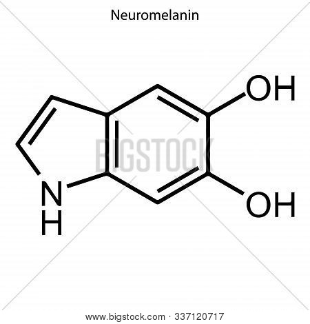 Skeletal Formula Of Neuromelanin. Chemical Molecule. . Template For Your Design