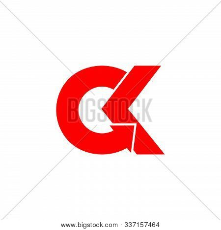 Letter Ck Linked Arrow Simple Logo Vector