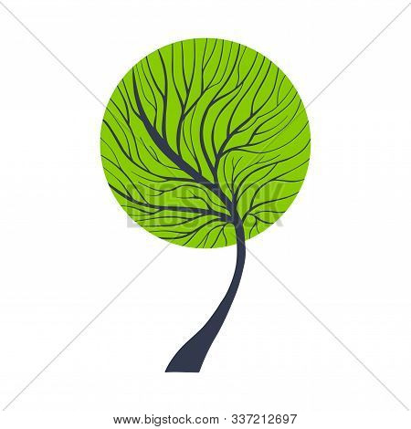 Elegant Vector Tree. Eco And Healthy Lifestyle Concept. Nature Illustration. Eps 8