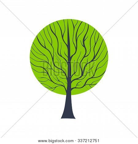Elegant Vector Tree. Eco And Healthy Lifestyle Concept. Nature Illustration. Eps 8