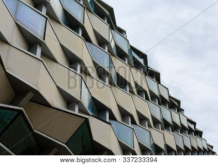 Zaragoza, Spain/europe; 24/11/2019: Details Of The Aragon Pavilion (pabellon De Aragon), Iconic Buil