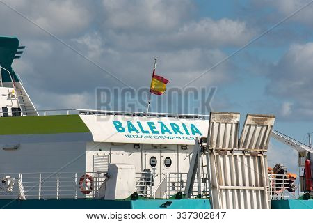 Sant Antoni De Portmany, Ibiza, Spain : Nov 8 2019 : Sunny Day In The Port Of Sant Antoni De Portman