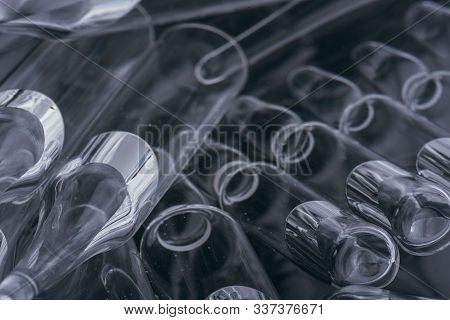Glass Medical Ampoule Vial For Injection. Medicine Is Liquid Sodium Chloride With Of Aqueous Solutio