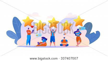 Vector Customer Feedback Prople Rating With Stars