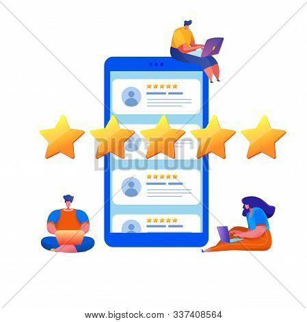 Vector Customer Feedback Prople Rating With Stars
