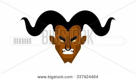 Krampus Mask Holiday. New Year Masquerade. Christmas Paper Mask Template. Xmas vector Illustration