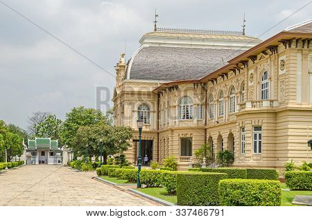 Bangkok, Thailand - April 18, 2018: The Neo-renaissance Residence Phra Thinang Boromphiman, The Larg