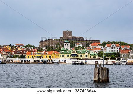 View To The City Marstrand In Sweden.