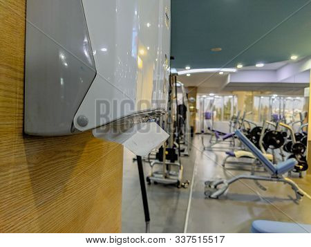 Napkins To Be Used In A Modern And Well Equipped Gym Instead Of Towels For Sweat Management And Clea