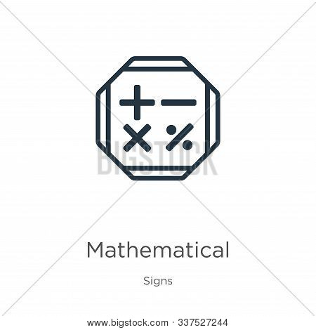 Mathematical Symbols Icon Vector. Trendy Flat Mathematical Symbols Icon From Signs Collection Isolat