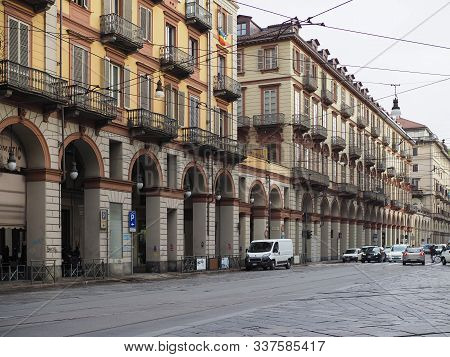 Via Cernaia Street In Turin
