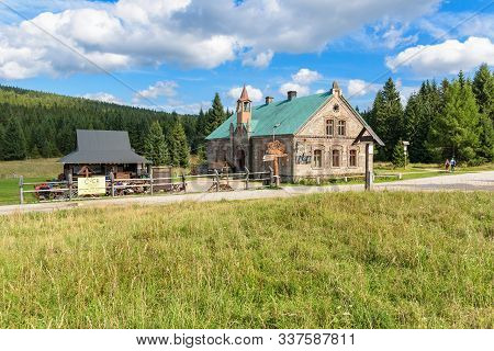 Jakuszyce, Poland - September 11, 2019: Summer View Of Building Of Orle Shelter In Polish Jizera Mou
